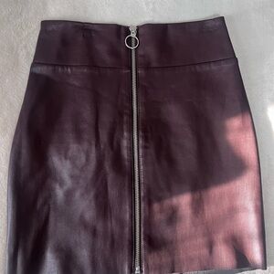 Express Red and Silver Mini Pencil Skirt